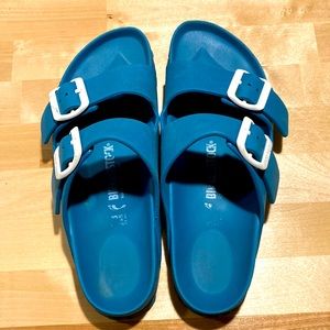 Blue silicon Birkenstocks